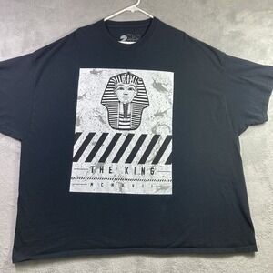 2 Monkeys The King Pharaoh Shirt Men 5XL Black Graphic Tee Boxy Cotton SS